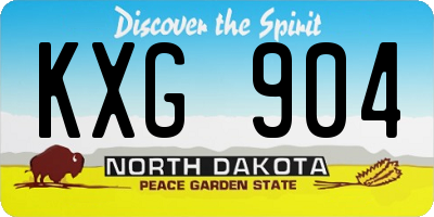 ND license plate KXG904