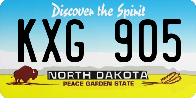ND license plate KXG905