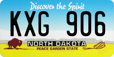 ND license plate KXG906