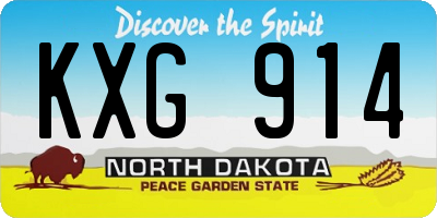 ND license plate KXG914