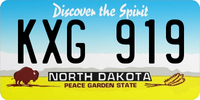 ND license plate KXG919
