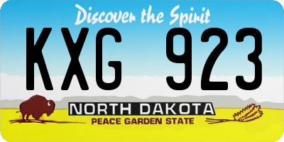ND license plate KXG923