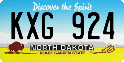 ND license plate KXG924