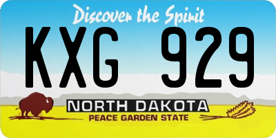 ND license plate KXG929