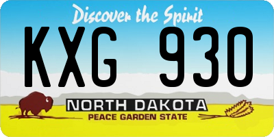ND license plate KXG930