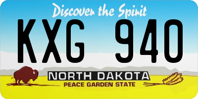 ND license plate KXG940
