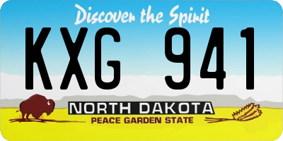 ND license plate KXG941