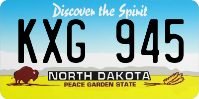 ND license plate KXG945