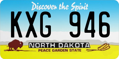 ND license plate KXG946