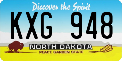 ND license plate KXG948