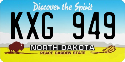 ND license plate KXG949