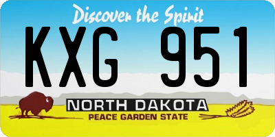 ND license plate KXG951