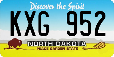 ND license plate KXG952
