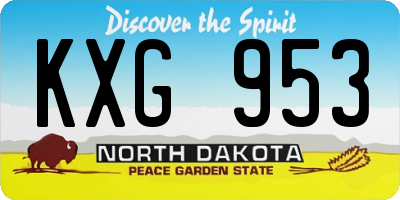 ND license plate KXG953
