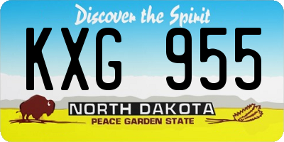 ND license plate KXG955