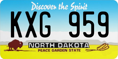 ND license plate KXG959