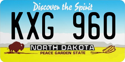 ND license plate KXG960