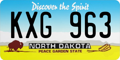 ND license plate KXG963