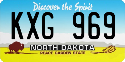 ND license plate KXG969