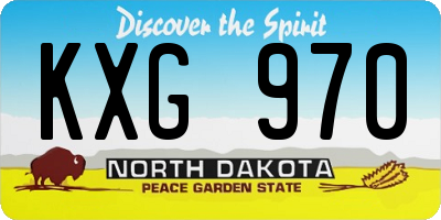 ND license plate KXG970