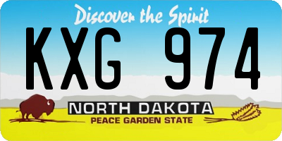 ND license plate KXG974