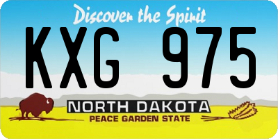 ND license plate KXG975
