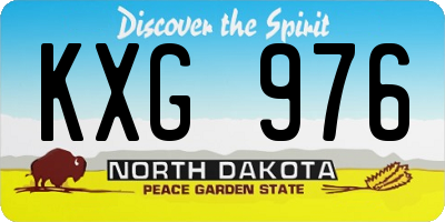 ND license plate KXG976