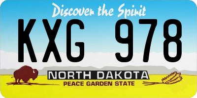 ND license plate KXG978