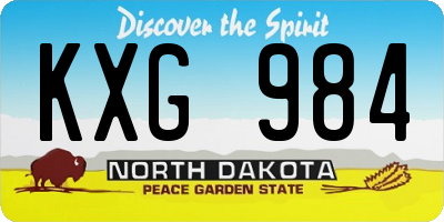 ND license plate KXG984