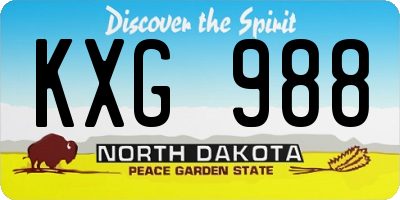 ND license plate KXG988
