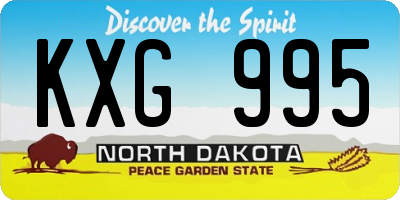 ND license plate KXG995