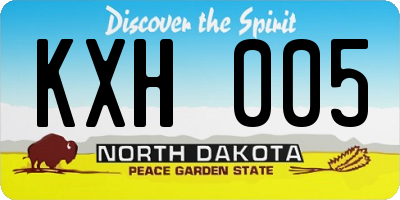 ND license plate KXH005