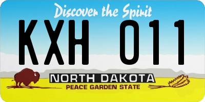 ND license plate KXH011