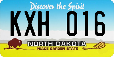 ND license plate KXH016
