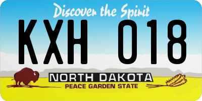 ND license plate KXH018
