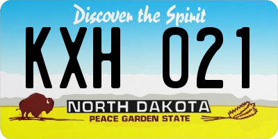 ND license plate KXH021