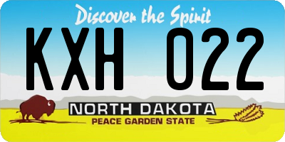 ND license plate KXH022