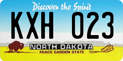 ND license plate KXH023