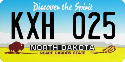 ND license plate KXH025
