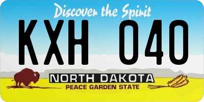 ND license plate KXH040