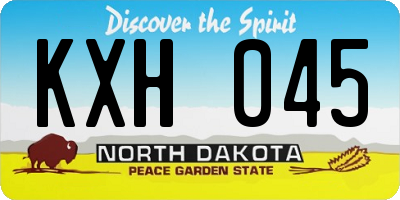 ND license plate KXH045