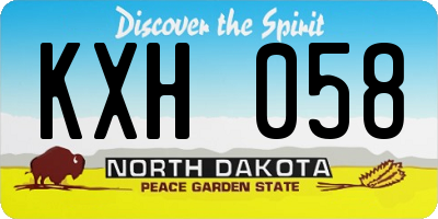 ND license plate KXH058