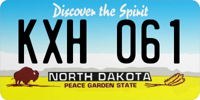 ND license plate KXH061
