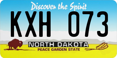 ND license plate KXH073