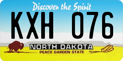 ND license plate KXH076