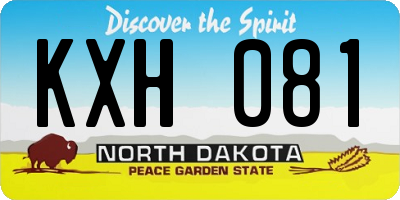 ND license plate KXH081