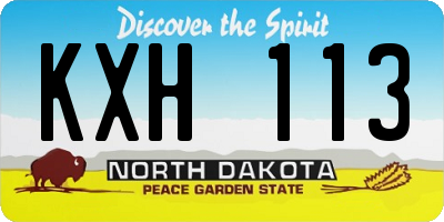 ND license plate KXH113