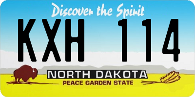 ND license plate KXH114