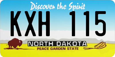 ND license plate KXH115