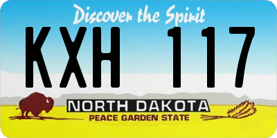 ND license plate KXH117